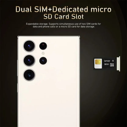 New S24 Ultra 7.3" HD Smartphone - Global Version, 4G/5G, Dual SIM, Android 14, 7800mAh Mobile Phone