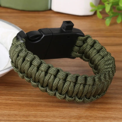 Men's and Women's Paracord Outdoor Survival Bracelet - 3-in-1 Camping, Rescue, Emergency Rope with Compass and Whistle