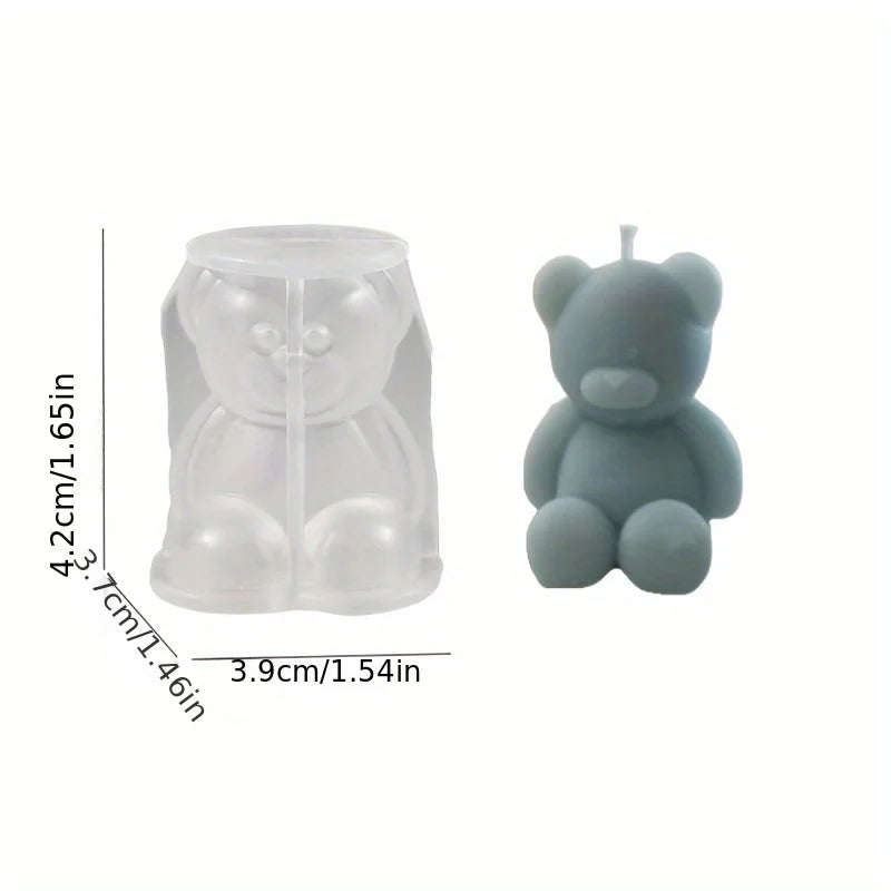 Silicone Bear Mold for Scented Candles, Soap Making & Resin Casting - Cute Animal Shape for Home Decor & Aromatherapy