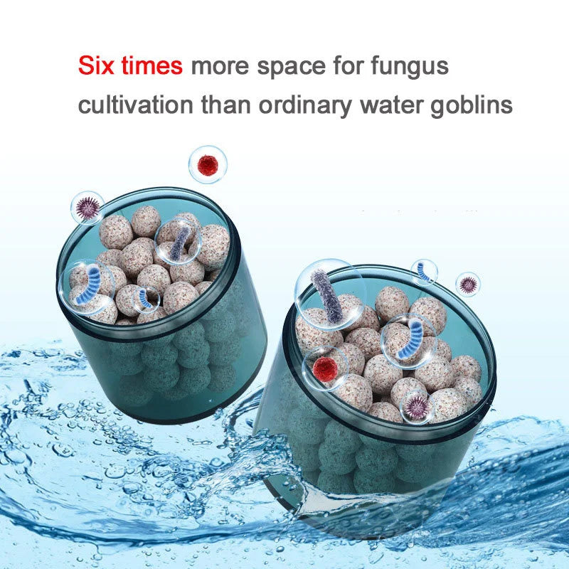 Aquarium Filter Set - Quartz Ball Hollow Design, Bio Ceramic Ring, Biochemical Sponge, Carbon Foam for Fish Tank Water Filtration