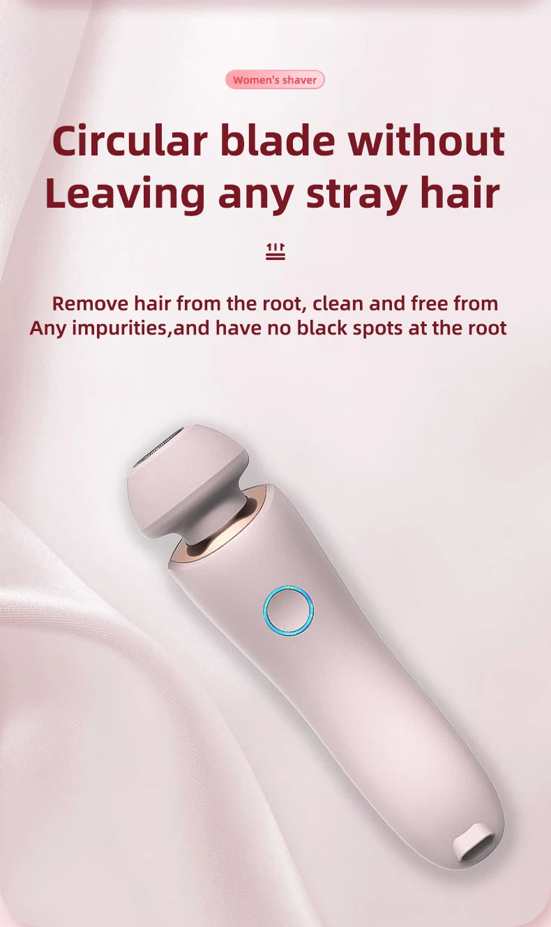 Painless Hair Removal Epilator - USB Rechargeable Trimmer for Women, Body, Face, Leg, Armpit, Bikini, and Pubic Shaver