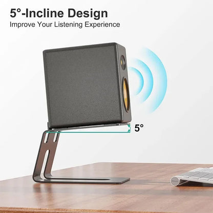 Pair of Stable Bookshelf Speaker Stands - Desk Speaker Stands for Enhanced Sound and Stability