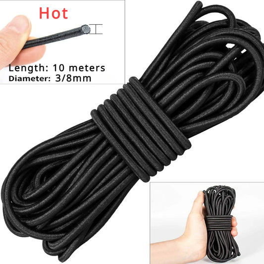 High Quality Black Elastic Cord - Strong Rubber Belt for Sewing & Crafts | 3/4/5/6/8MM | DIY Sewing Accessories Bands