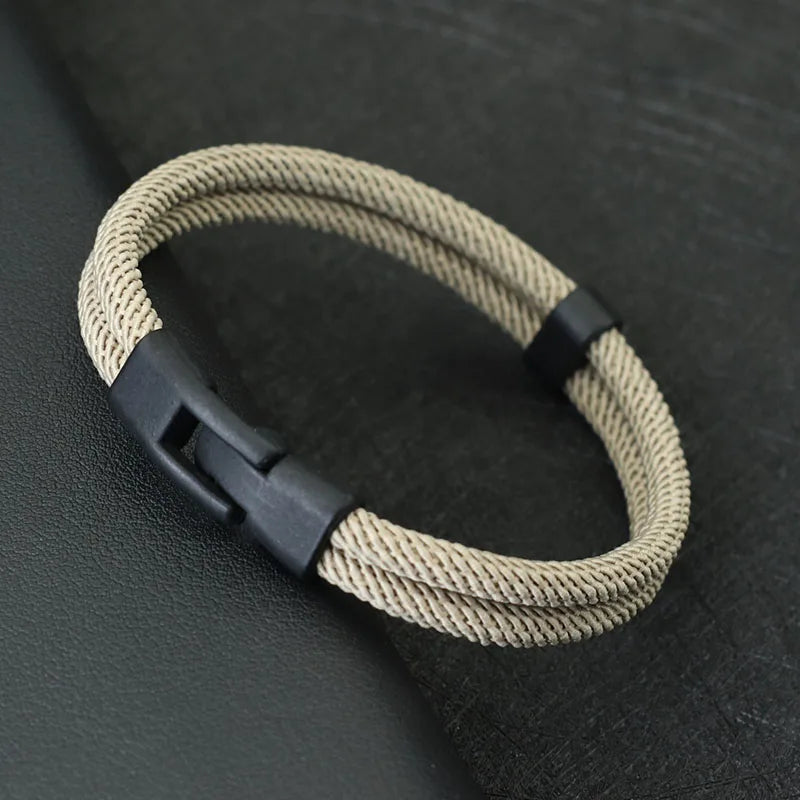 New Fashion Men’s Double Layer Thread Bracelet | Detachable & Stackable Leisure Accessories | Hombre Erkek Bileklik