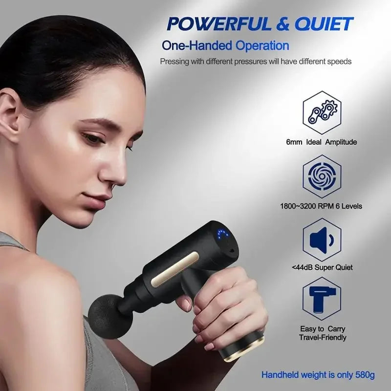 Portable Fascia Gun – Mini Deep Tissue Massage with Adjustable Speed, Lightweight Massage Equipment for Full Body Use