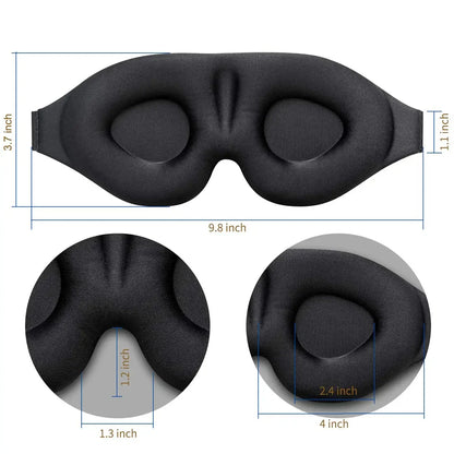 3D Contoured Eye Mask for Sleeping - Molded Blindfold with Light Blocking, Night Sleep Mask for Men and Women