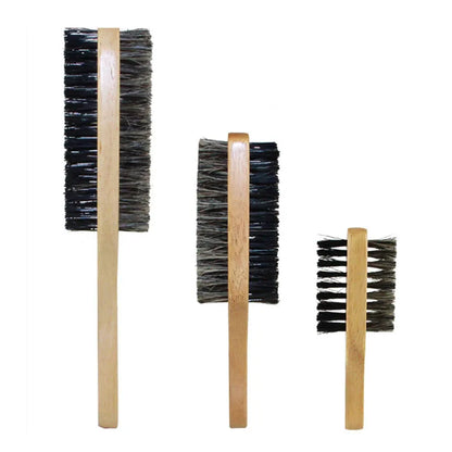 Men's Natural Boar Bristle Hair Brush - Available in S/M/L Sizes - Wooden Wave Brush for Beard Grooming - Dual-Purpose Double-Sided Design