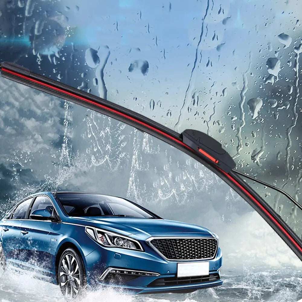 Universal Car Windshield Wiper Blades: Double Layer Soft Rubber - Easy Install Automotive Replacement Wipers (18", 22", 24", 26")