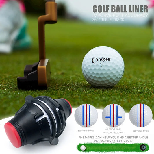 360 Degree Rotating Golf Ball Liner Marker: Improve Putt Accuracy with Template Marker Pen - Essential Golf Tool for Putting Positioning