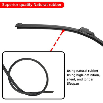 Universal Soft Rubber Frameless Car Windshield Wiper Blades - Hook Bracketless Wipers ( 14" 16" 17" 18" 19" 20" 21" 22" 24" 26" )