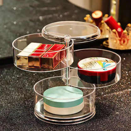 Transparent Jewelry Storage Box: 360° Rotating Organizer for Ear Studs, Necklaces, Bracelets, and Headbands - Keep Your Accessories Tidy