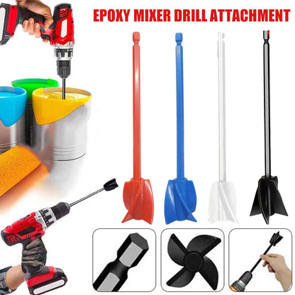 Epoxy Mixer Paint Drill Attachment | Spiral Blade Stirring Rod Tool | Paddle for Consistency in Liquids & Resin