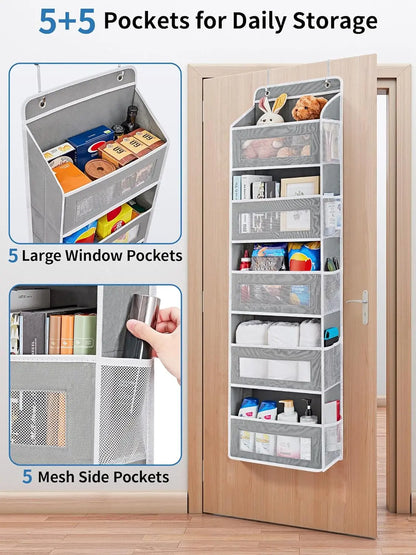 5 Shelf Over-the-Door Organizer with Large Capacity Pockets - Bedroom/Bathroom Storage Solution, 1 Piece