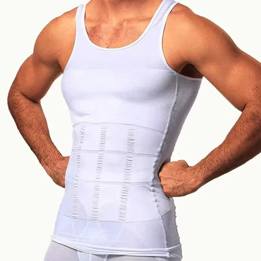 YBFDO Men's Slimming Body Shaper Compression Vest - Seamless Waist Trainer Tank Top for Weight Loss and Belly Control