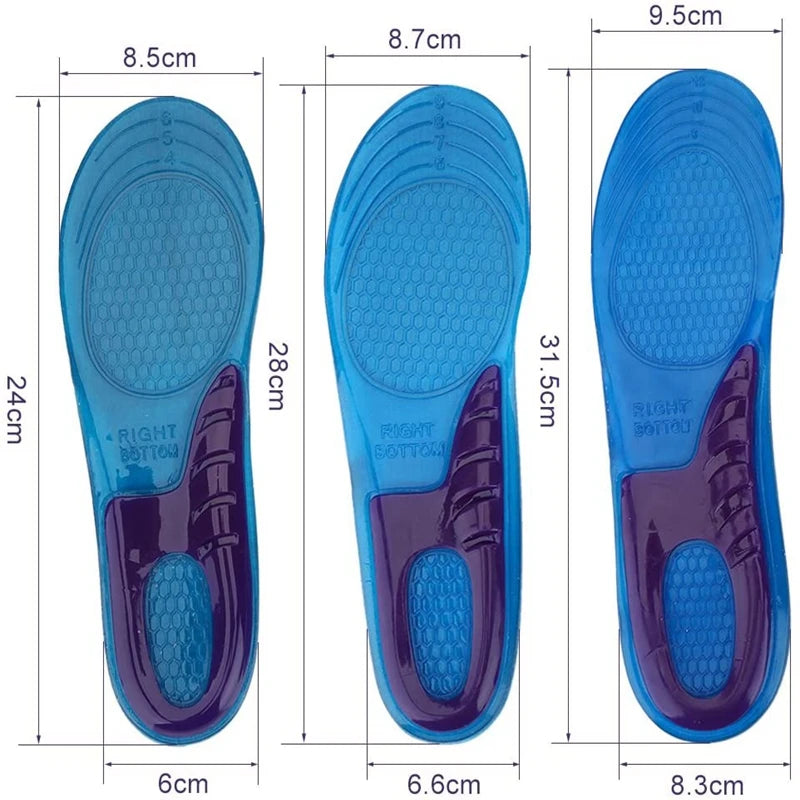 Orthotic Arch Support Insoles: Silicone Soft Shoe Inserts for Men & Women - Anti-Slip Sport Templates