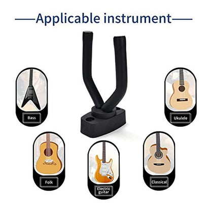 Non-Slip Wall Mount Guitar Hanger Hook - Holder Stand for Acoustic Guitar, Ukulele, Violin, Bass - Instrument Accessories