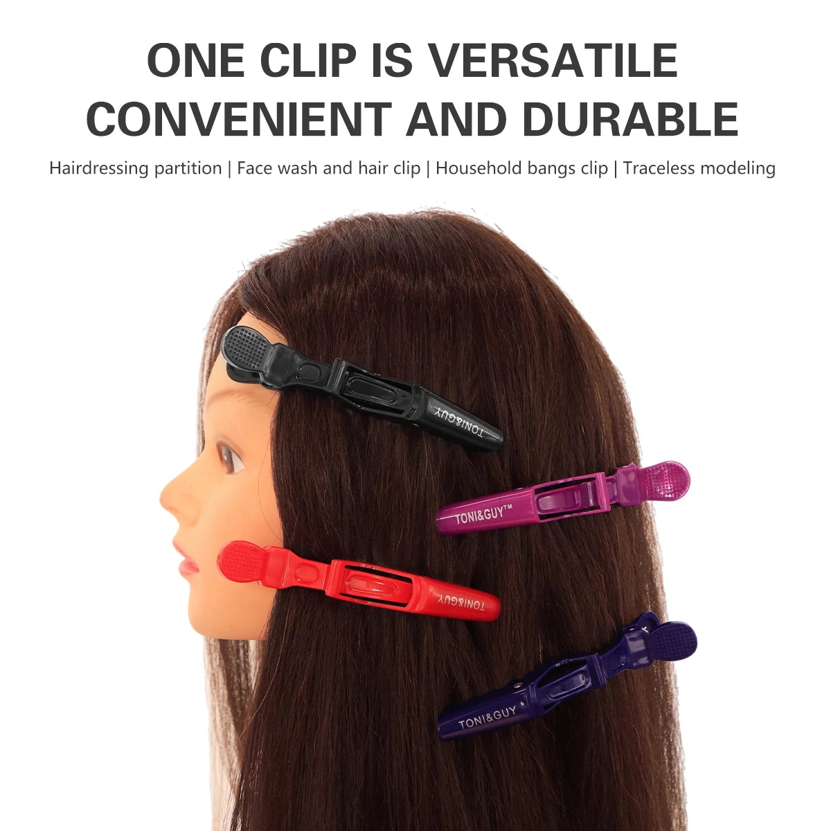 6 Pack Professional Plastic Alligator Hair Clips - Salon-Grade Hairdressing Clamps and Styling Hairpins for Barbers