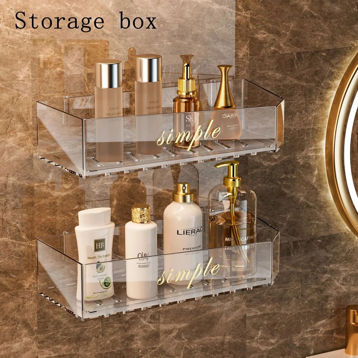 Light Luxury Acrylic Storage Rack - Toilet Washstand and Cosmetic Storage Box for Bathroom Organization