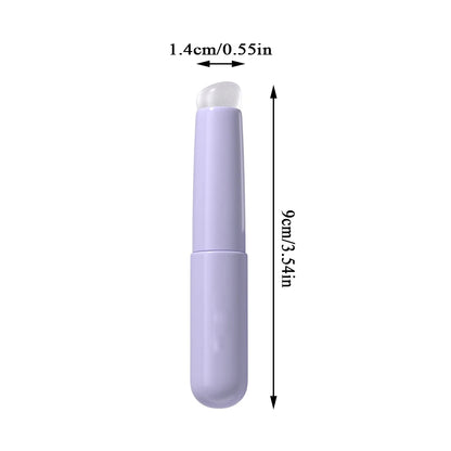 Upgrade Silicone Lip Brush with Cover: Angled Concealer Brush for Precise Application - Q Soft Makeup Brushes, Round Head Design