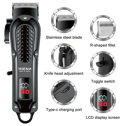 Hiena HYN-212 Electric Hair Clipper – USB Rechargeable Cordless Beard Trimmer for Men – Powerful Hair Trimming Tool