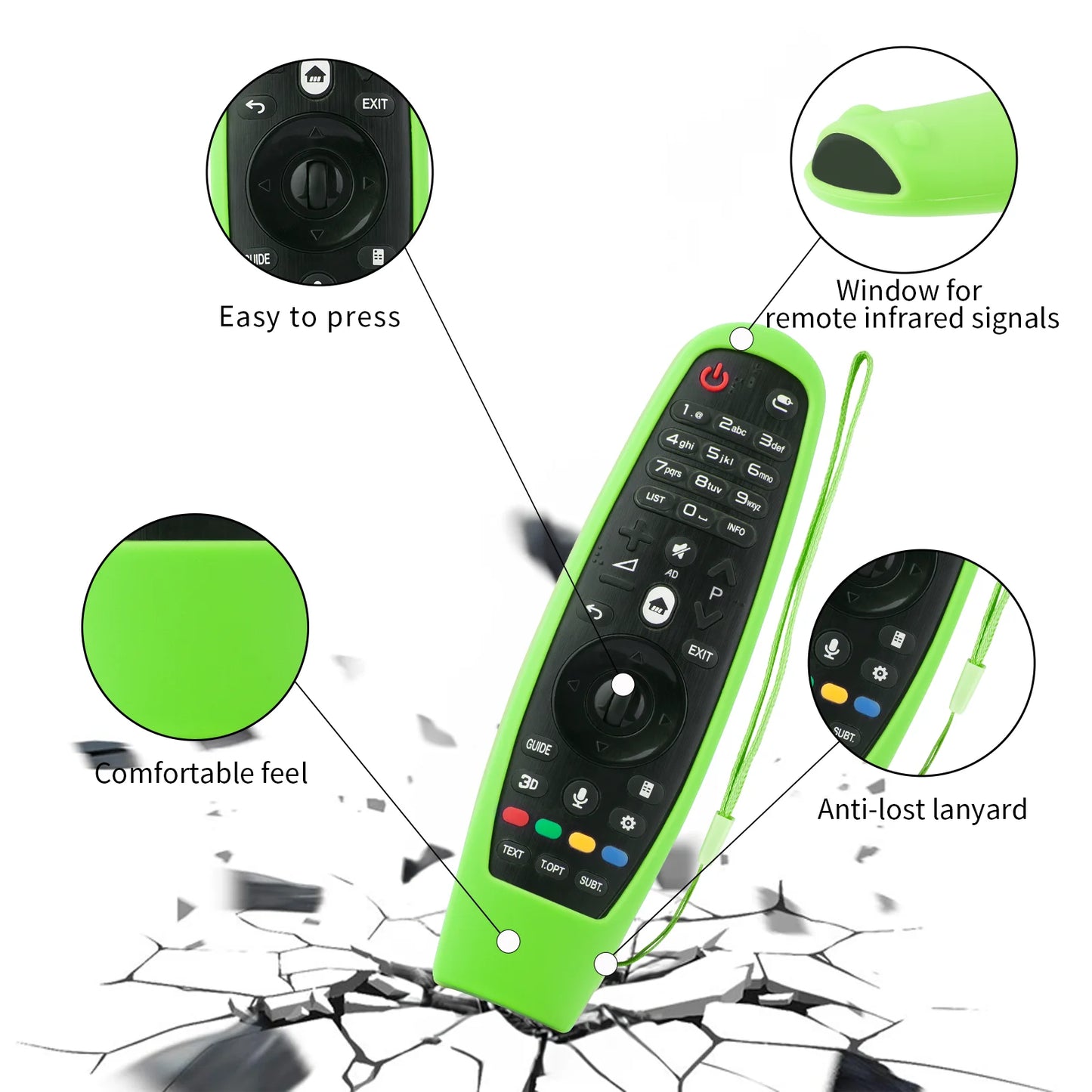 1 Piece Luminous Silicone Protective Case for LG Smart TV Magic Remote: Compatible with MR20GA, MR19BA, MR18BA, MR650A, MR650, MR600