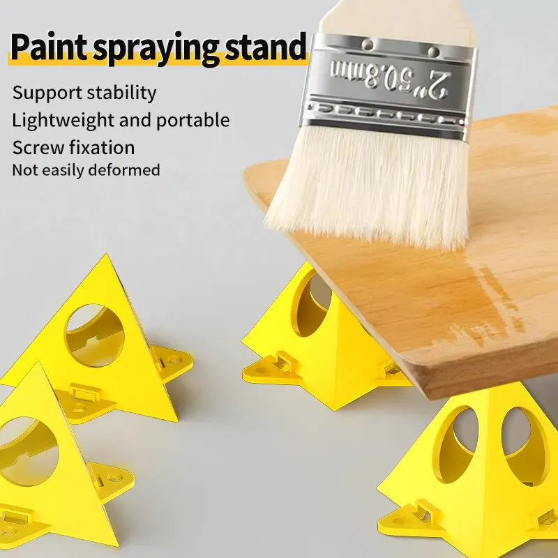 10 PCS Woodworking Paint Bracket Set - Yellow Painted Plastic Cushion Block Spray Painting Air Dry Coated Triangular Bracket