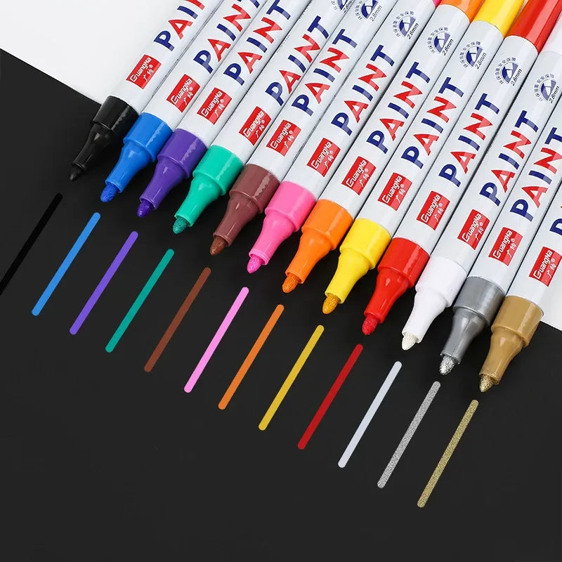 Waterproof Car Paint Pen - Oily Marker for Wheel Tires, Metal and CD | Permanent Auto Rubber Tread Paint