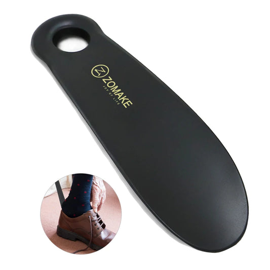 Mini 7.3" Shoe Horn with Hook - Portable Plastic Shoehorn Lifter for Home Convenience