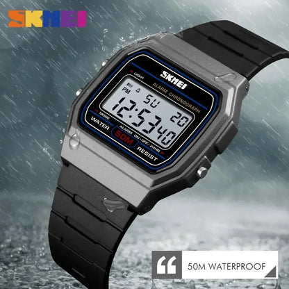 SKMEI 1412 Waterproof Digital Watch - Date & Week Display, Sports Couple Wristwatch, Fashionable Relogio Feminino for Women