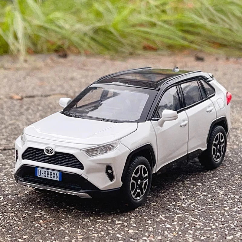 1:32 Scale 2023 RAV4 SUV Die-Cast Toy Car Model with Sound, Light, and Pull-Back Function - Perfect Collectible Birthday Gift for Children