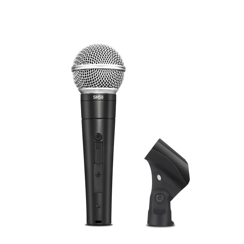 Professional Metal SM58 Cardioid Dynamic Microphone: Wired Mic for Stage Singing, Karaoke, Recording Vocals - Shure BBOX Compatible