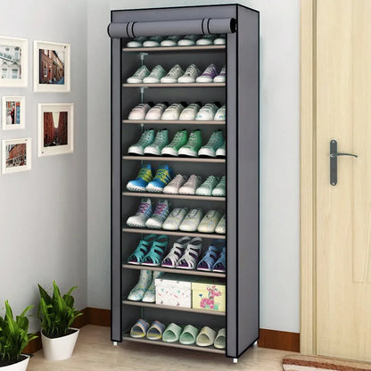 Multi-Layer Dustproof Shoe Rack - Combination Storage Cabinet for School, Dormitory, and Simple Organization