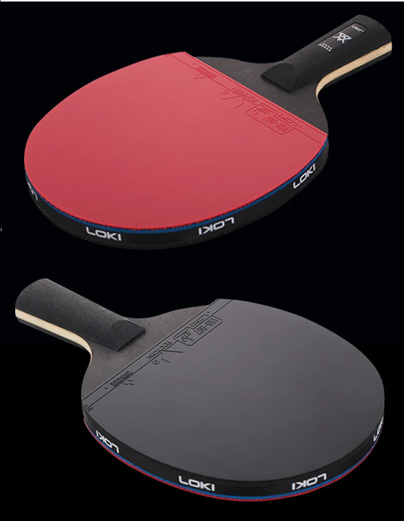 LOKI 9 Star Professional Table Tennis Racket - 5+2 Carbon Ping Pong Paddle with Sticky Rubbers, Ultra Offensive, Available in 6/7/8/9 Star Ratings