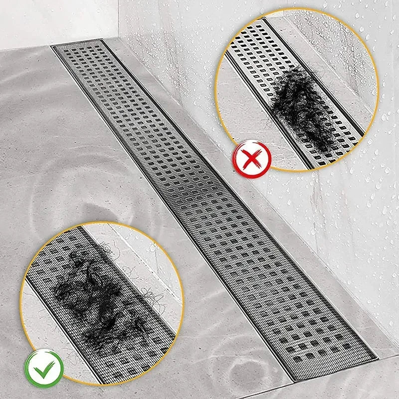 Self-Adhesive Shower Drain Hair Catcher - Disposable Mesh Sink Strainer Filter - Cuttable Floor Drain Stickers for Bathroom