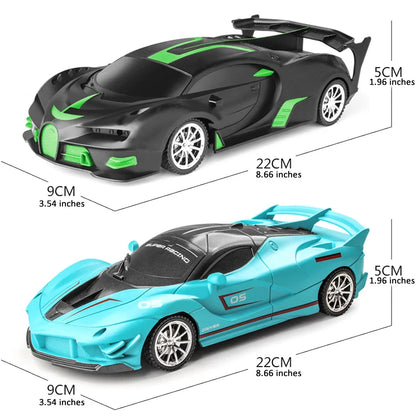 1/18 Scale RC Sports Car with LED Light - 2.4G Radio Remote Control, High-Speed Drifting Vehicle, Racing Toy for Boys and Girls