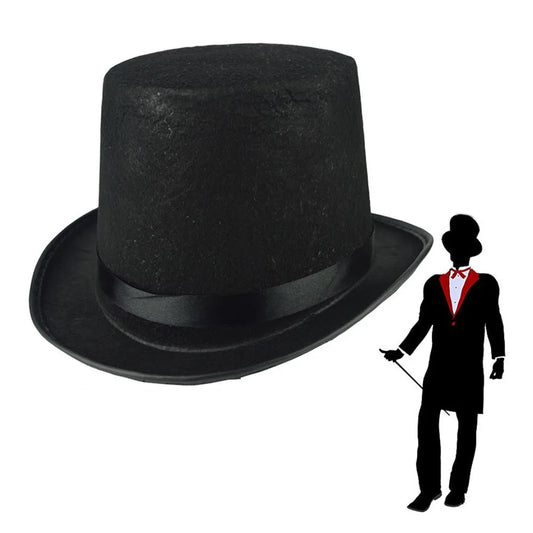 Deluxe Collapsible Top Hat - Black Magician Jazz Hat for Adults and Kids, Perfect for Stage Performances and Costume Parties