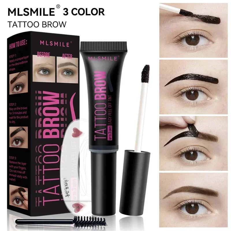 New Tearing Eyebrow Gel – Semi-Permanent Waterproof Tattoo Tint, Long-Lasting, Sweatproof, Peel-Off Dye Cream for Eyebrows. Cosmetics