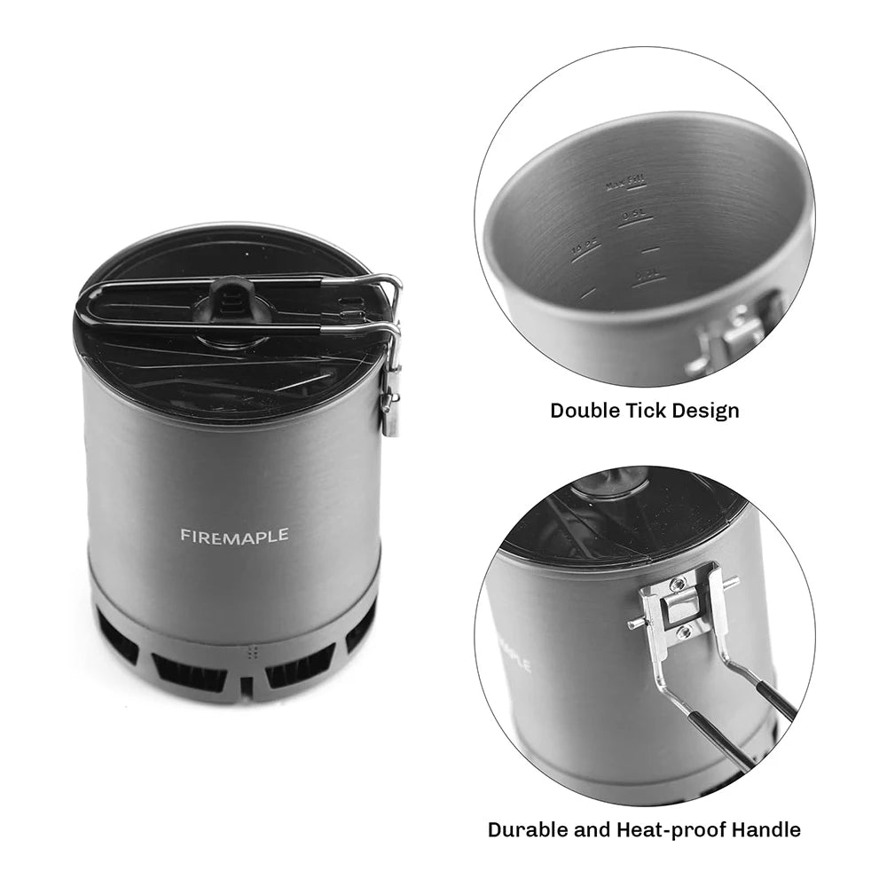 Fire-Maple 600ml G3 Petrel Ultralight Pot: Lightweight Heat Exchanger Pot for Outdoor Hiking and Travel - High Efficiency Portable Cookware