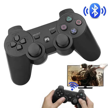 Wireless Bluetooth Controller for Sony PS3 Super Slim and PC - 6-Axis Gyro Gamepad with Dual Vibration for PlayStation 3