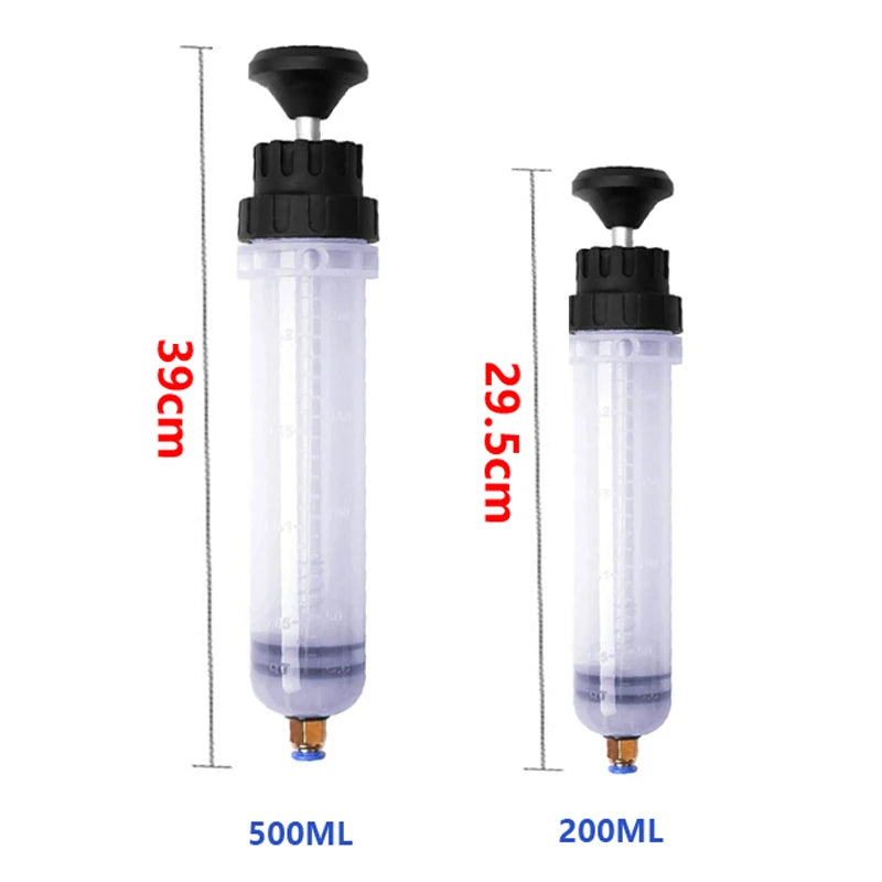 Car Oil Fluid Extractor Syringe Pump: 200/500ML Capacity for Automotive Fuel, Brake Liquid Extraction & Filling - Essential Car Supplies