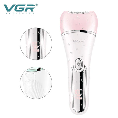 VGR Electric Women Epilator: Leg, Body, Lip, Chin, and Bikini Hair Removal - Lady Facial Hair Remover and Depilatory Trimmer