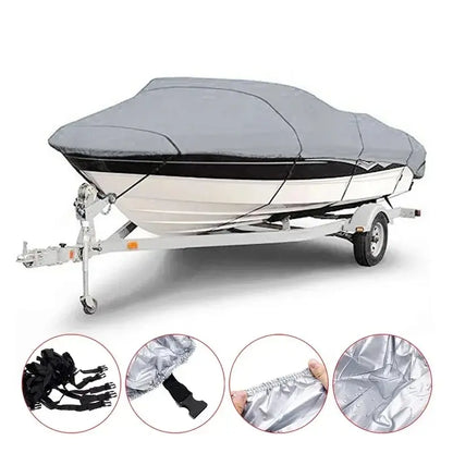 Waterproof Boat Cover - Outdoor Protection for Yachts, Anti-Smashing, Tear-Proof, Silver Reflective Fabric, Fits 11-22FT