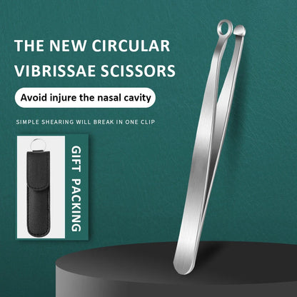 Universal Round Head Nose Hair Trimming Tweezers - Stainless Steel Nose Cutter Manual Nasal Hair Shaver Clippers