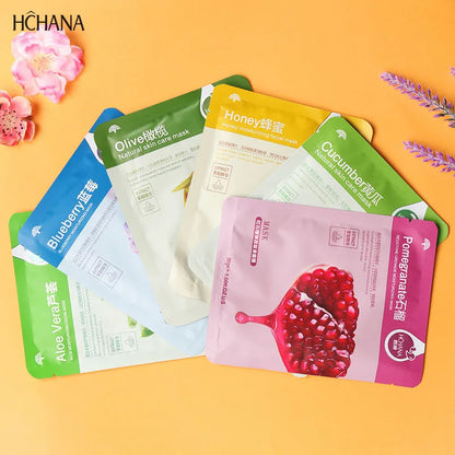 30pcs Fresh Fruits Facial Masks - Moisturizing, Firming, and Hydrating Korean Skin Care Face Masks