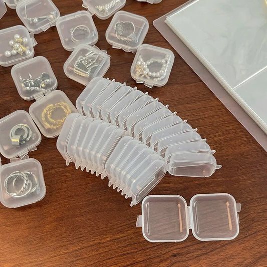 40pcs/set Mini Clear Plastic Storage Box | Jewelry Storage Case | Transparent Storage Organizer | Multifunctional Portable Storage