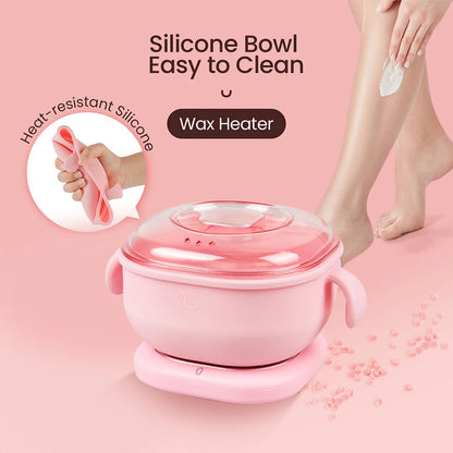 Portable Silicone Wax Warmer: 400ML Foldable Wax Heater - Hair Removal Spa Body Epilator for Travel, Paraffin Wax Pot