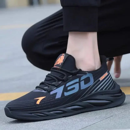 Men's Sports and Leisure Shoes - Summer Trendy Round-Toe Black Sports Shoes