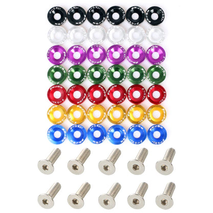 10PCS Universal M6 Car Nuts Bolts - JDM Stickers Password Fender Washer License Plate Bolts for Car Styling Modification Accessories