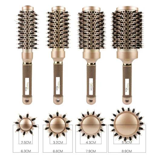 Professional Salon Styling Tools: Round Hair Comb Set - 1PC, 4 Sizes, Hairdressing Curling Brushes Barrel Comb