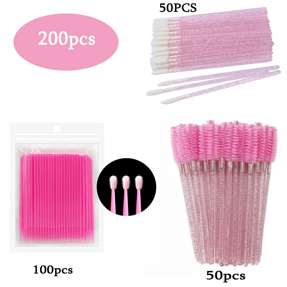 200 Pcs Disposable Makeup Brushes Set: Eyelashes, Eyebrows, Lip Tools - Microbrush Swab Crystal Mascara Wands from Trusted Supplier